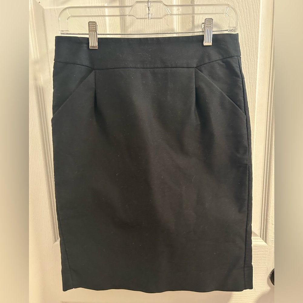J.Crew Black Pencil Skirt with Pockets Size 4
